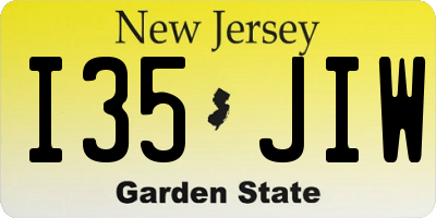 NJ license plate I35JIW