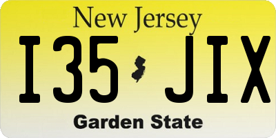 NJ license plate I35JIX
