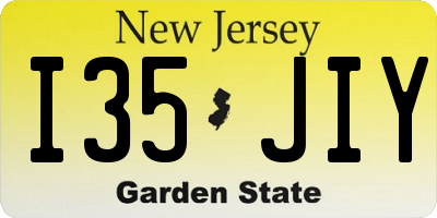 NJ license plate I35JIY