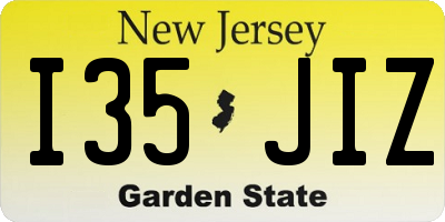NJ license plate I35JIZ