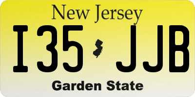 NJ license plate I35JJB