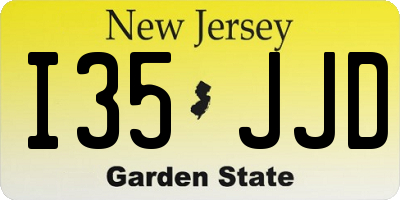 NJ license plate I35JJD