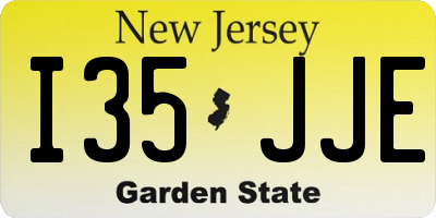 NJ license plate I35JJE