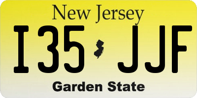 NJ license plate I35JJF
