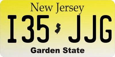NJ license plate I35JJG