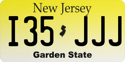 NJ license plate I35JJJ