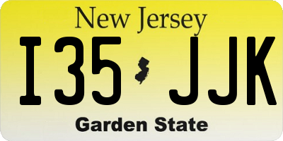 NJ license plate I35JJK