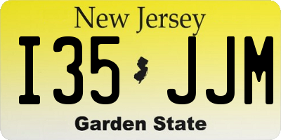 NJ license plate I35JJM