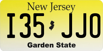 NJ license plate I35JJO
