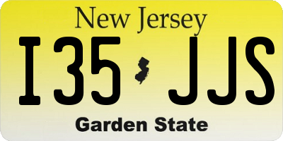 NJ license plate I35JJS
