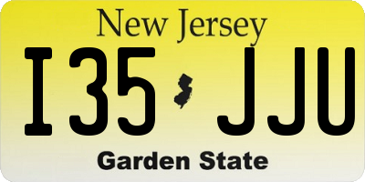 NJ license plate I35JJU