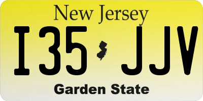 NJ license plate I35JJV