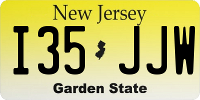 NJ license plate I35JJW