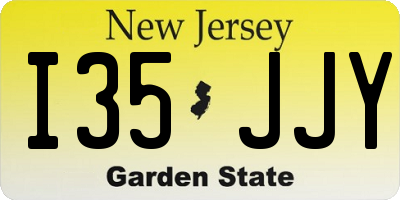 NJ license plate I35JJY
