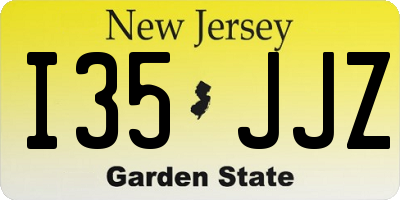 NJ license plate I35JJZ
