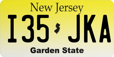 NJ license plate I35JKA