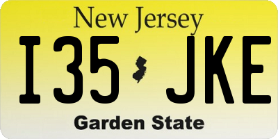 NJ license plate I35JKE