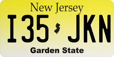 NJ license plate I35JKN