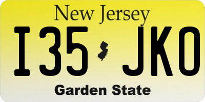 NJ license plate I35JKO