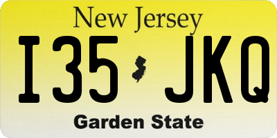 NJ license plate I35JKQ