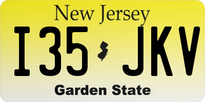 NJ license plate I35JKV