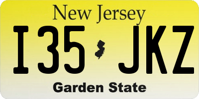 NJ license plate I35JKZ