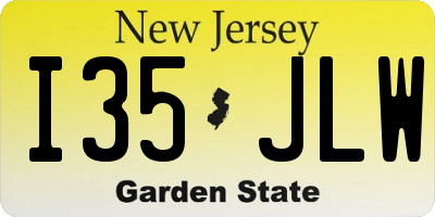 NJ license plate I35JLW