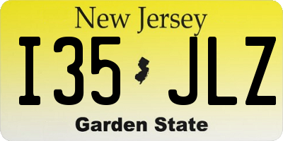 NJ license plate I35JLZ