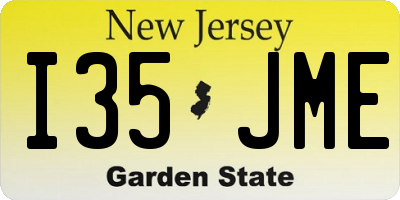 NJ license plate I35JME