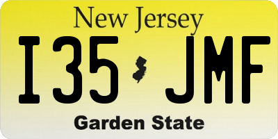 NJ license plate I35JMF