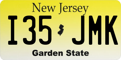 NJ license plate I35JMK