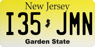 NJ license plate I35JMN