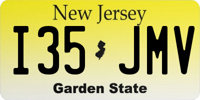 NJ license plate I35JMV