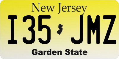 NJ license plate I35JMZ