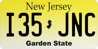 NJ license plate I35JNC