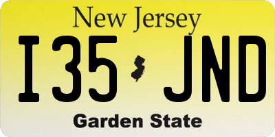 NJ license plate I35JND