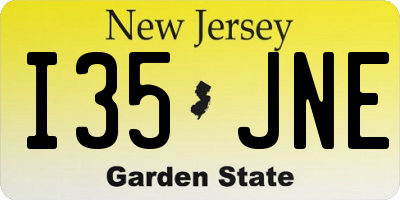 NJ license plate I35JNE