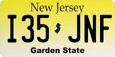 NJ license plate I35JNF