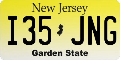 NJ license plate I35JNG
