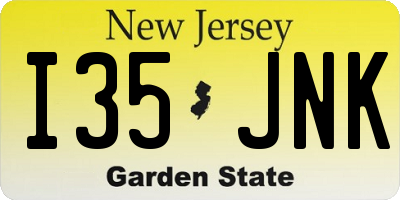 NJ license plate I35JNK