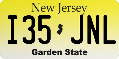 NJ license plate I35JNL