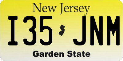 NJ license plate I35JNM