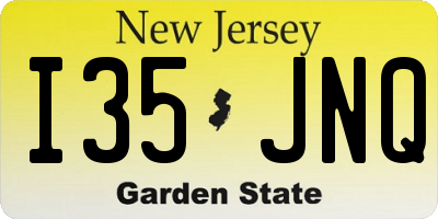 NJ license plate I35JNQ