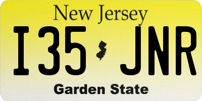 NJ license plate I35JNR