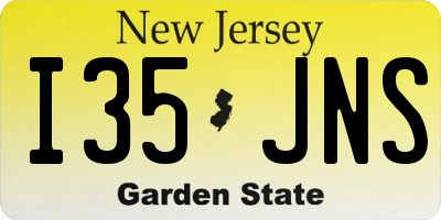NJ license plate I35JNS