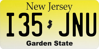 NJ license plate I35JNU