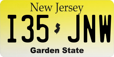 NJ license plate I35JNW