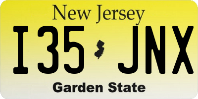 NJ license plate I35JNX
