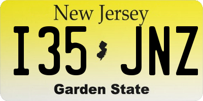 NJ license plate I35JNZ
