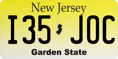 NJ license plate I35JOC